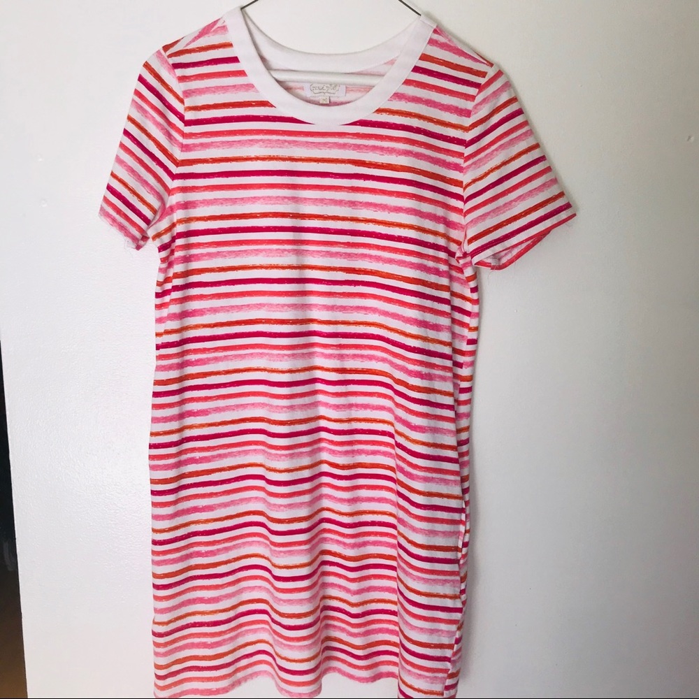 🔸Sale! 🔶 Pink and White Striped T-shirt Dress